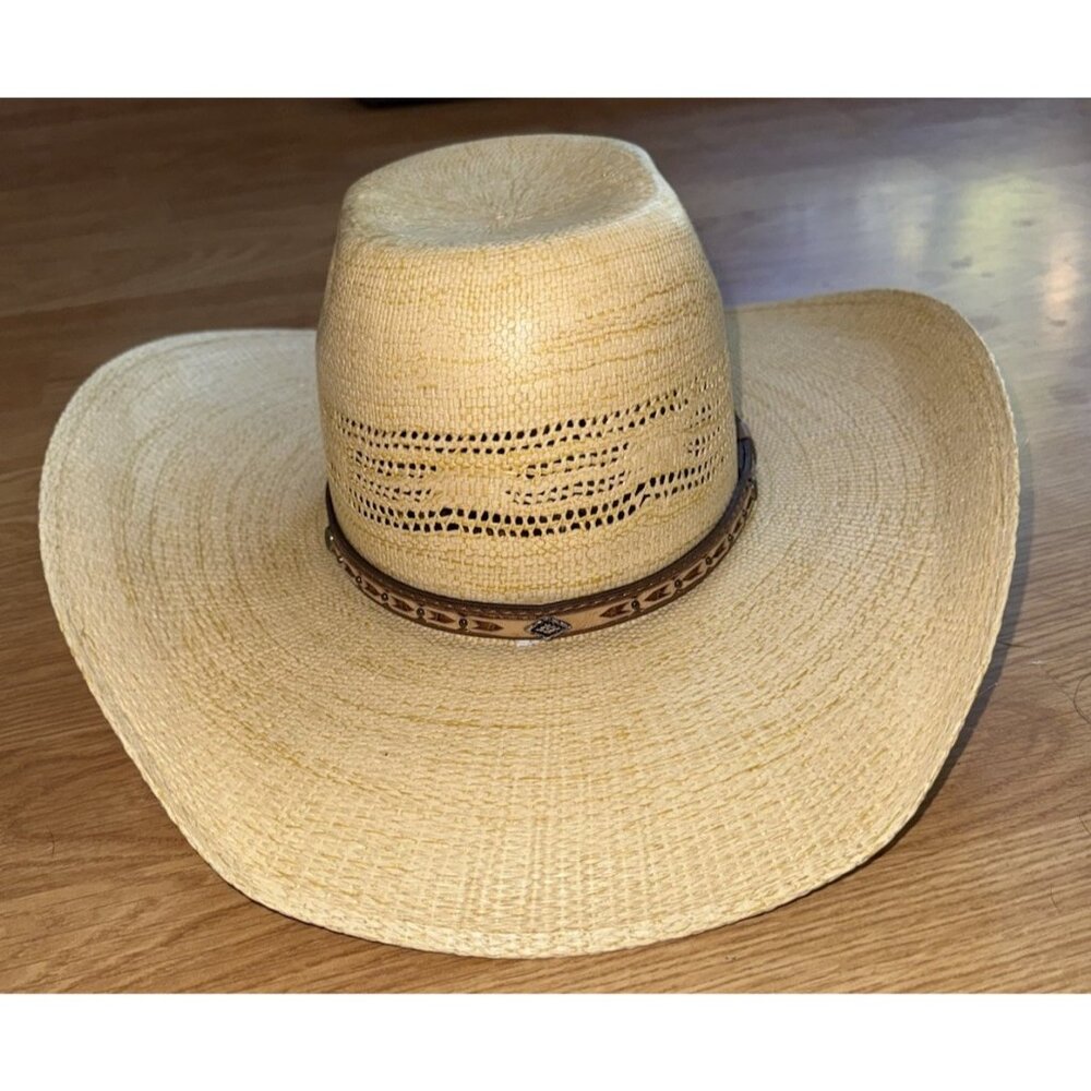 Twister Cowboy Hat Western Woven Paper Straw Hat Vented Size Large Youth Rodeo